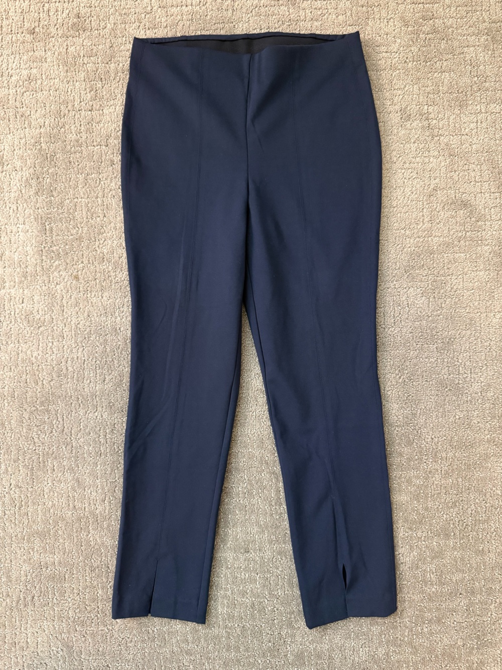 Like New Navy Blue Calvin Klein Pull-on Split Hem Pants, Sz M